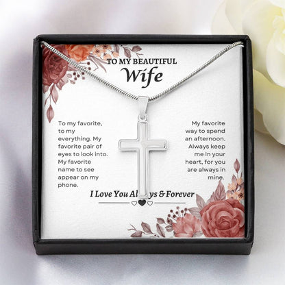 To My Wife | To My Favorite To My Everything | Artisan Cross Necklace