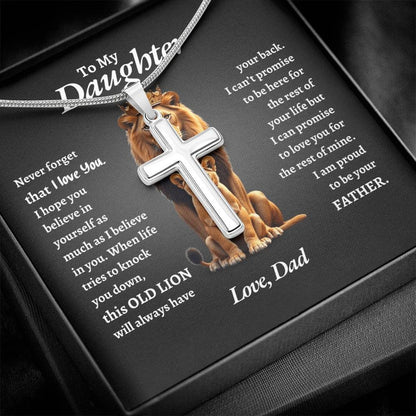 To My Daughter | Never Forget That I Love You Believe In You Self | Artisan Cross Necklace