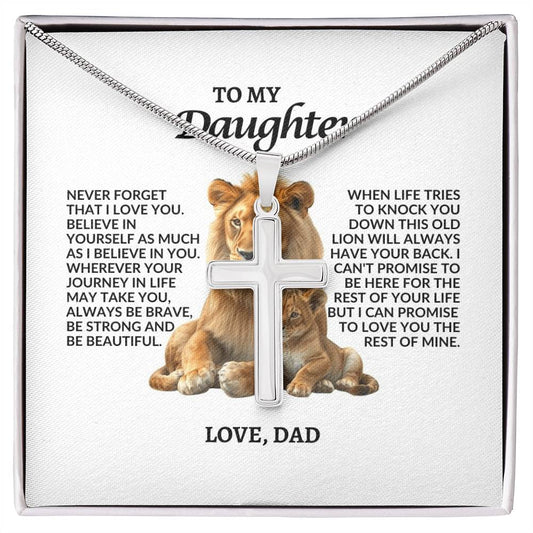 To My Daughter | Never Forget That I love You | Artisan Cross Necklace