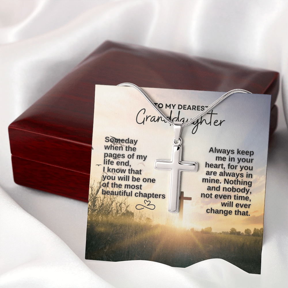 To My Grand Daughter | Someday When The Pages Of My Life End | Artisan Cross Necklace
