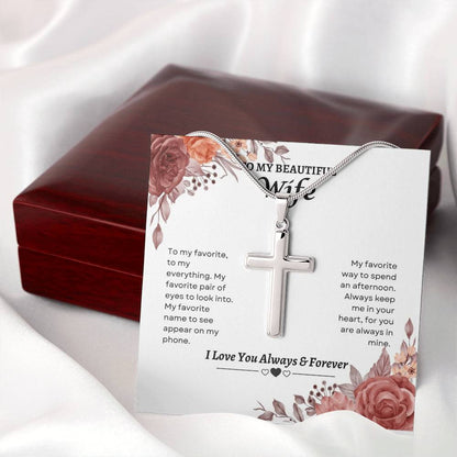To My Wife | To My Favorite To My Everything | Artisan Cross Necklace