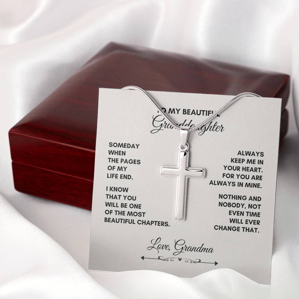 To My Granddaughter |Someday When The Pages Of My Life End  | Artisan Cross Necklace