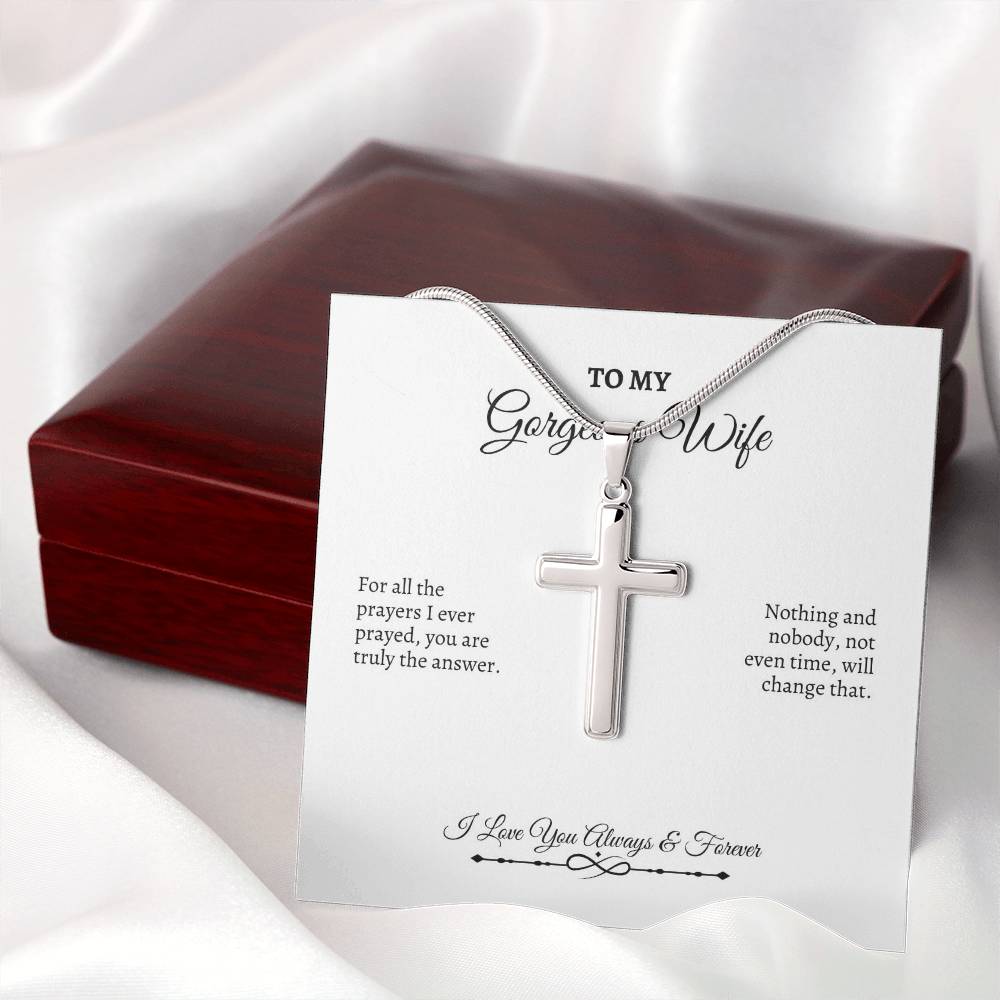 To My Wife | For All The Prayers I Ever Prayed | Artisan Cross Necklace