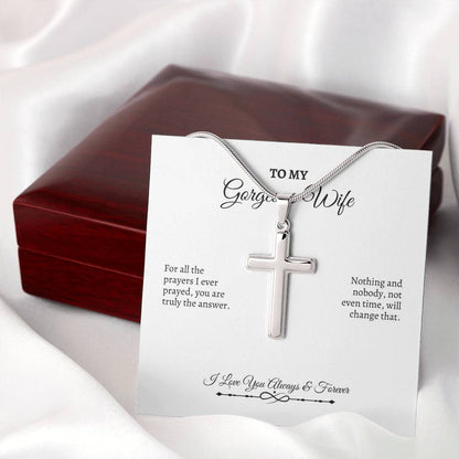 To My Wife | For All The Prayers I Ever Prayed | Artisan Cross Necklace
