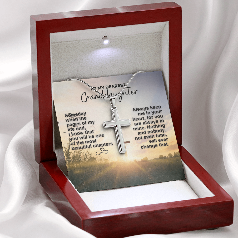 To My Grand Daughter | Someday When The Pages Of My Life End | Artisan Cross Necklace