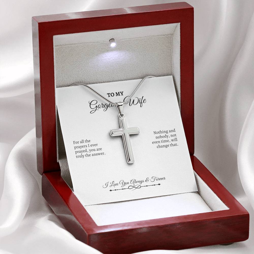 To My Wife | For All The Prayers I Ever Prayed | Artisan Cross Necklace