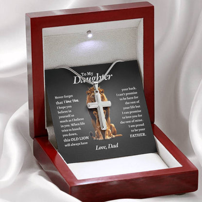 To My Daughter | Never Forget That I Love You Believe In You Self | Artisan Cross Necklace
