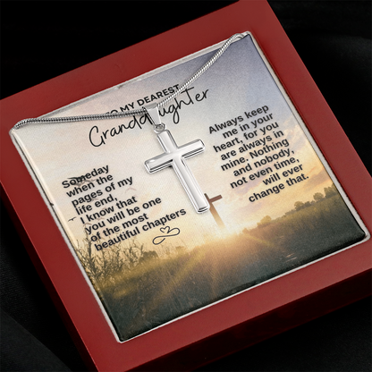 To My Grand Daughter | Someday When The Pages Of My Life End | Artisan Cross Necklace