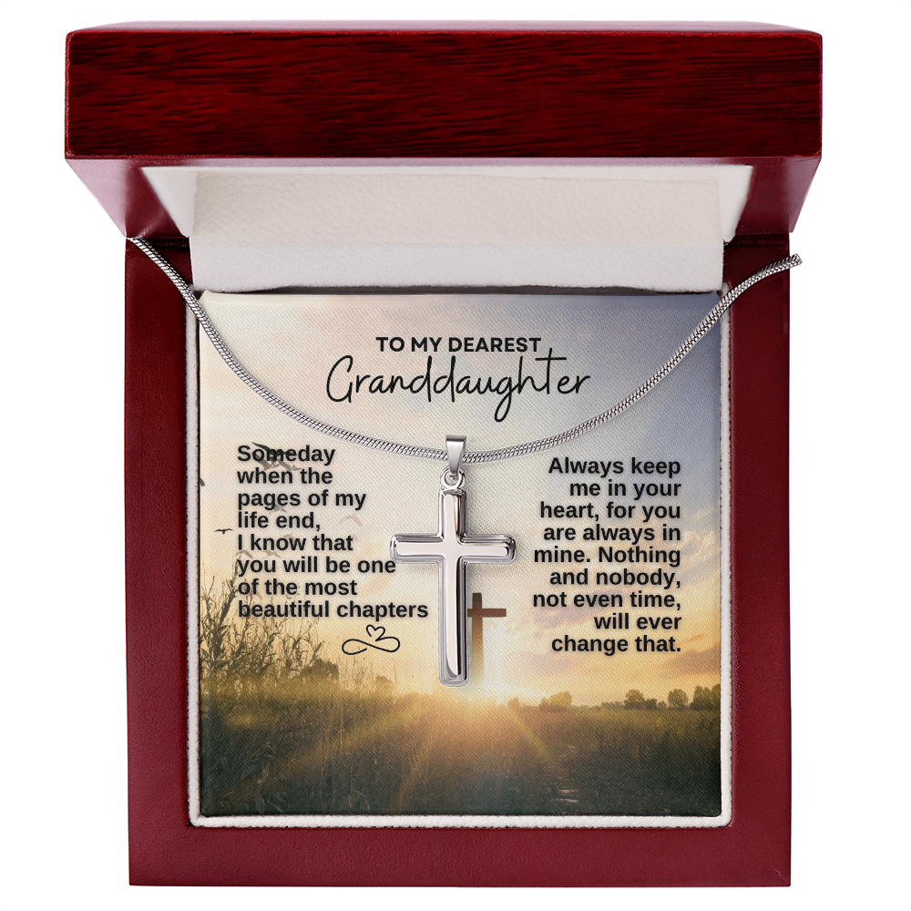 To My Grand Daughter | Someday When The Pages Of My Life End | Artisan Cross Necklace