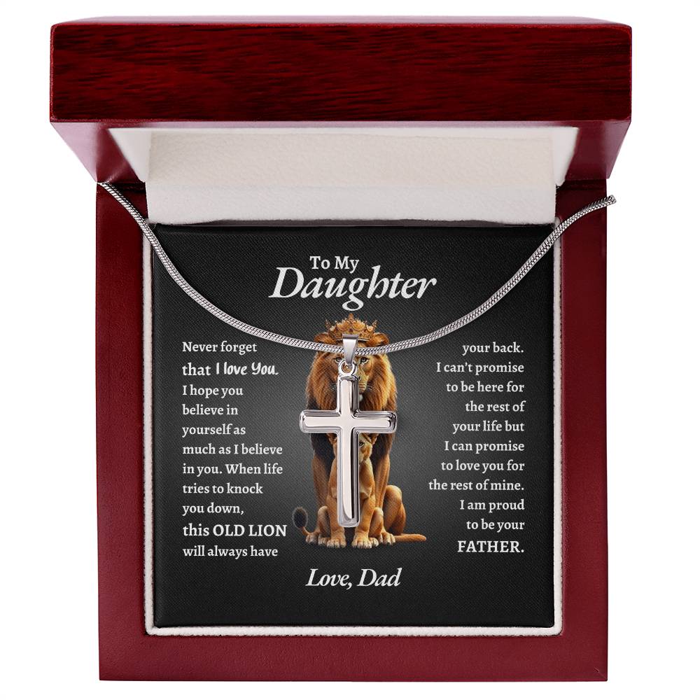 To My Daughter | Never Forget That I Love You Believe In You Self | Artisan Cross Necklace