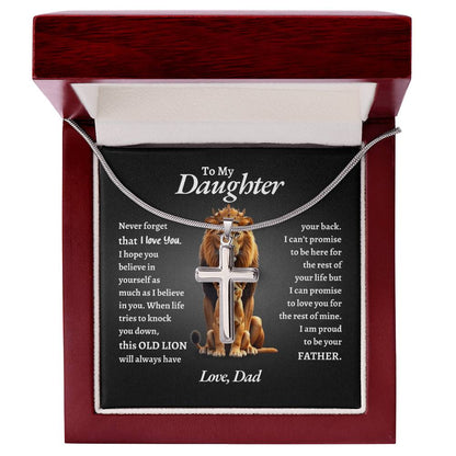 To My Daughter | Never Forget That I Love You Believe In You Self | Artisan Cross Necklace