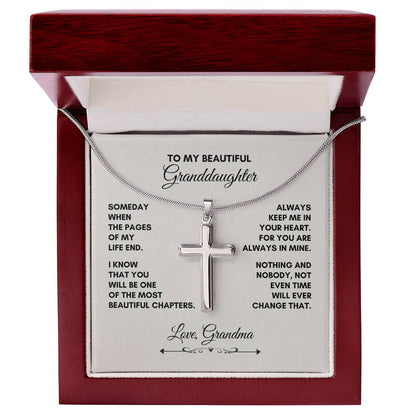 To My Granddaughter |Someday When The Pages Of My Life End  | Artisan Cross Necklace