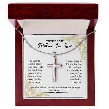 To My Mother in Law |  You Used To Pat His Head And Now I Hold His Hand| Artisan Cross Necklace- W (26)