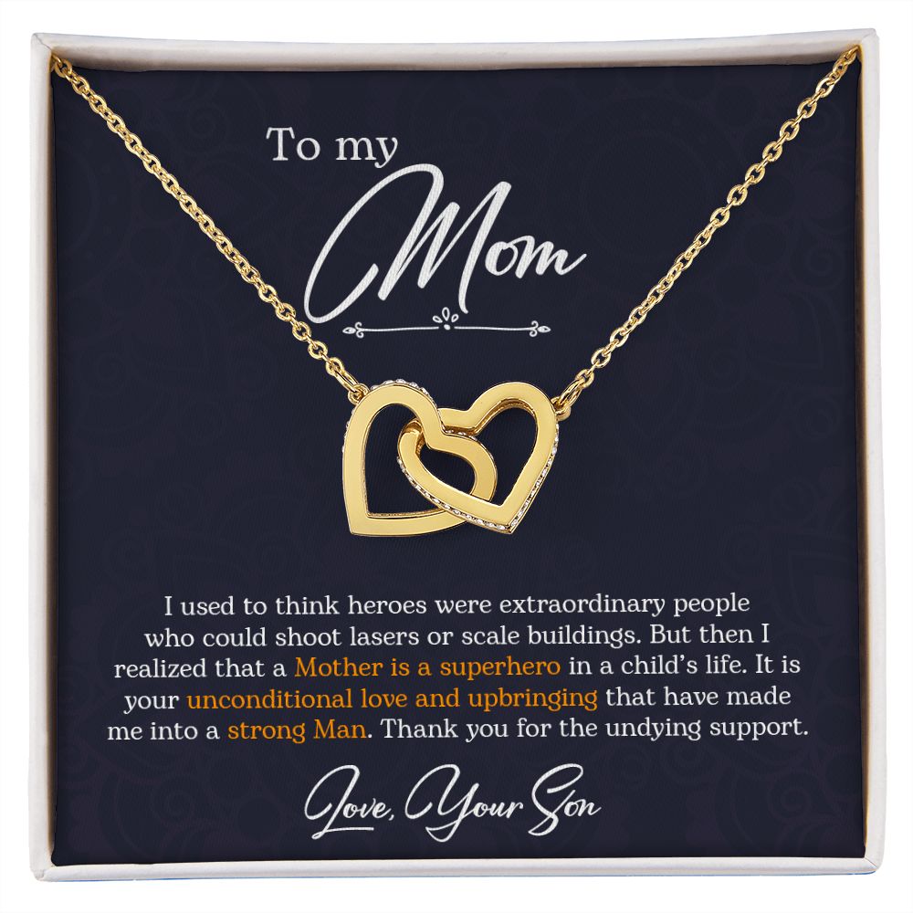 To My Mom | Thank You For The Undying Support - Interlocking Hearts necklace