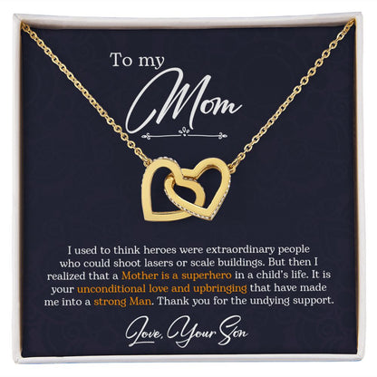 To My Mom | Thank You For The Undying Support - Interlocking Hearts necklace