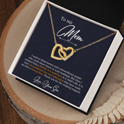 To My Mom | Thank You For The Undying Support - Interlocking Hearts necklace