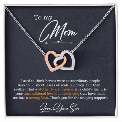 To My Mom | Thank You For The Undying Support - Interlocking Hearts necklace