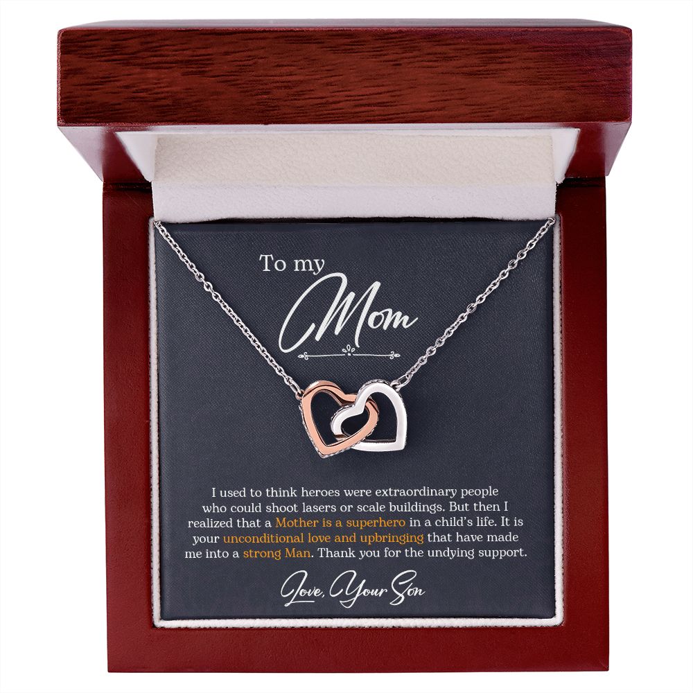 To My Mom | Thank You For The Undying Support - Interlocking Hearts necklace