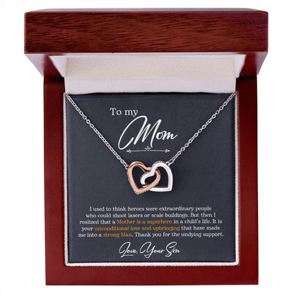 To My Mom | Thank You For The Undying Support - Interlocking Hearts necklace