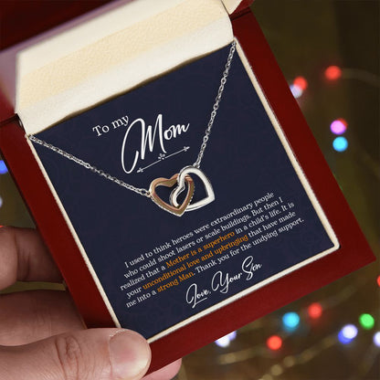 To My Mom | Thank You For The Undying Support - Interlocking Hearts necklace